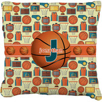 Basketball Faux-Linen Throw Pillow 26" (Personalized)