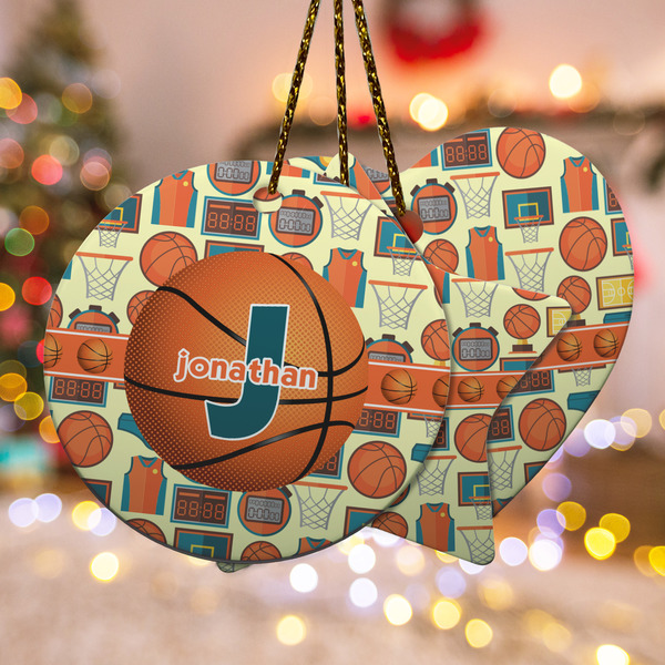 Custom Basketball Ceramic Ornament w/ Name or Text