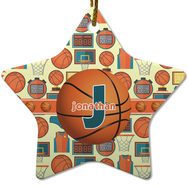 Custom Basketball Star Ceramic Ornament w/ Name or Text