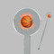 Basketball Clear Plastic 7" Stir Stick - Round - Closeup