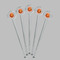 Basketball Clear Plastic 7" Stir Stick - Round - Fan View