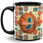 Basketball 11 Oz Coffee Mug - Black (Personalized)