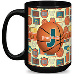 Basketball 15 Oz Coffee Mug - Black (Personalized)