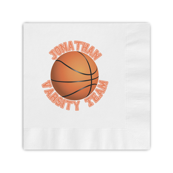 Custom Basketball Coined Cocktail Napkins (Personalized)