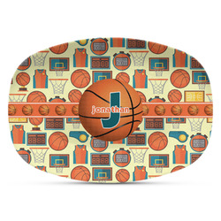 Basketball Plastic Platter - Microwave & Oven Safe Composite Polymer (Personalized)