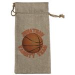 Basketball Large Burlap Gift Bag - Front (Personalized)