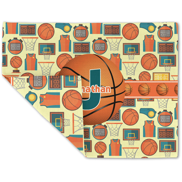 Custom Basketball Double-Sided Linen Placemat - Single w/ Name or Text