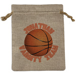 Basketball Medium Burlap Gift Bag - Front (Personalized)