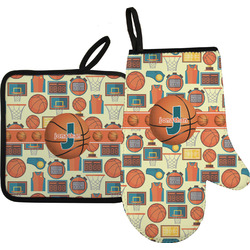 Basketball Oven Mitt & Pot Holder Set w/ Name or Text