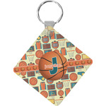 Basketball Diamond Plastic Keychain w/ Name or Text