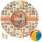 Basketball Round Beach Towel