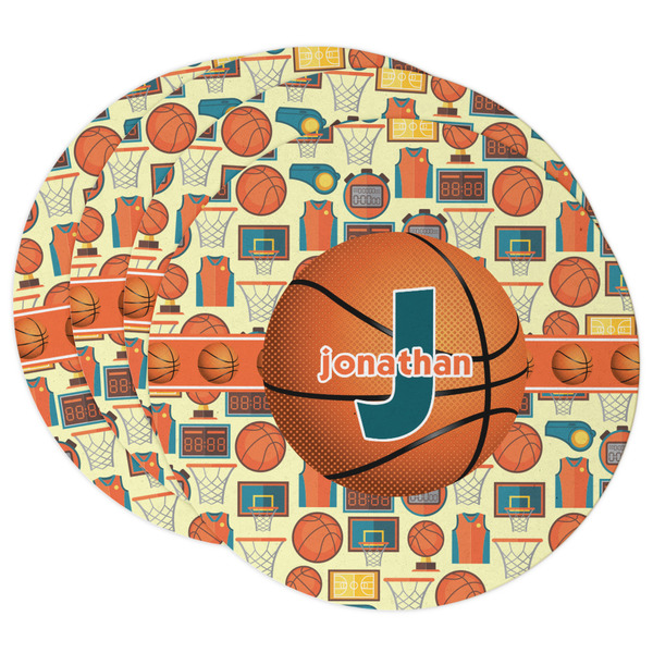 Custom Basketball Round Paper Coasters w/ Name or Text