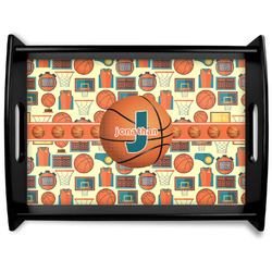 Basketball Black Wooden Tray - Large (Personalized)