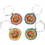 Basketball Wine Charms (Set of 4) (Personalized)