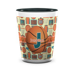 Basketball Ceramic Shot Glass - 1.5 oz - Two Tone - Single (Personalized)