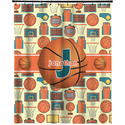 Basketball Extra Long Shower Curtain - 70"x84" (Personalized)