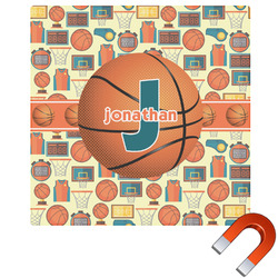 Basketball Square Car Magnet - 6" (Personalized)