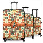 Basketball 3 Piece Luggage Set - 20" Carry On, 24" Medium Checked, 28" Large Checked (Personalized)