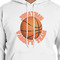 Basketball White Hoodie on Model - CloseUp