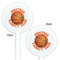 Basketball White Plastic 5.5" Stir Stick - Double Sided - Round - Front & Back