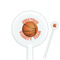 Basketball White Plastic 5.5" Stir Stick - Round - Closeup