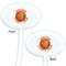 Basketball White Plastic 7" Stir Stick - Double Sided - Oval - Front & Back