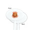 Basketball White Plastic 7" Stir Stick - Single Sided - Oval - Front & Back