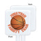 Basketball White Plastic Stir Stick - Single Sided - Square - Approval