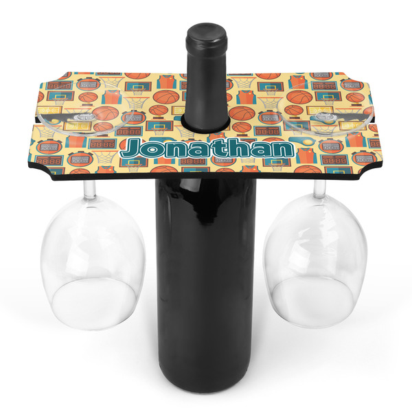 Custom Basketball Wine Bottle & Glass Holder (Personalized)