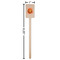 Basketball Wooden 6.25" Stir Stick - Rectangular - Dimensions