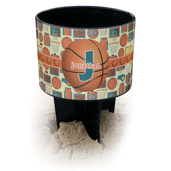 Custom Basketball Black Beach Spiker Drink Holder (Personalized)