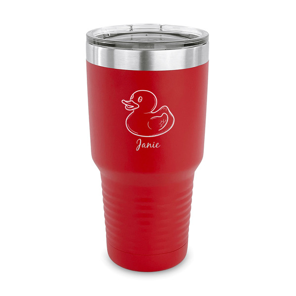 Custom Rubber Duckie 30 oz Stainless Steel Tumbler - Red - Single Sided (Personalized)