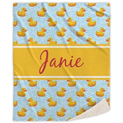 Rubber Duckie Sherpa Throw Blanket - 60"x80" (Personalized)