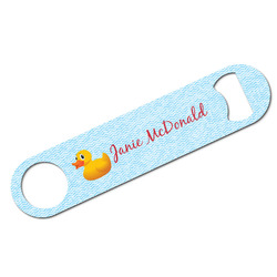 Rubber Duckie Bar Bottle Opener - White w/ Name or Text