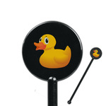 Rubber Duckie 5.5" Round Plastic Stir Sticks - Black - Double Sided