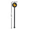 Rubber Duckie Black Plastic 5.5" Stir Stick - Round - Dimensions