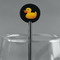 Rubber Duckie Black Plastic 5.5" Stir Stick - Round - Main