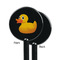 Rubber Duckie Black Plastic 5.5" Stir Stick - Single Sided - Round - Front & Back