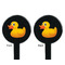 Rubber Duckie Black Plastic 7" Stir Stick - Double Sided - Round - Front & Back