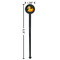 Rubber Duckie Black Plastic 7" Stir Stick - Round - Dimensions