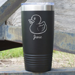 Rubber Duckie 20 oz Stainless Steel Tumbler - Black - Double Sided (Personalized)