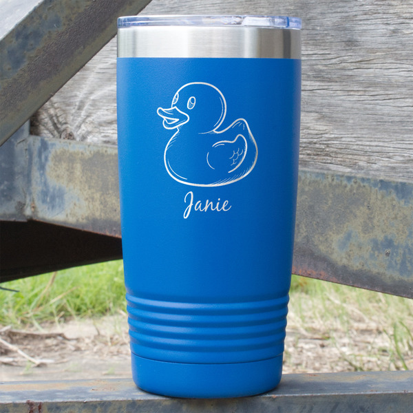 Custom Rubber Duckie 20 oz Stainless Steel Tumbler - Royal Blue - Double Sided (Personalized)