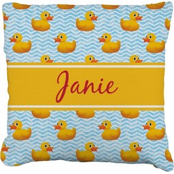 Rubber Duckie Faux-Linen Throw Pillow 20" (Personalized)