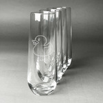 Rubber Duckie Champagne Flute - Stemless Engraved - Set of 4 (Personalized)