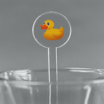 Rubber Duckie 7" Round Plastic Stir Sticks - Clear