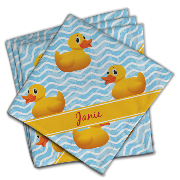 Custom Rubber Duckie Cloth Napkins (Set of 4) (Personalized)