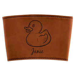 Rubber Duckie Leatherette Cup Sleeve (Personalized)