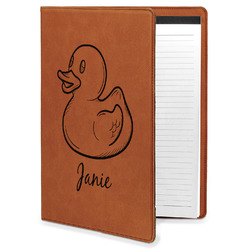 Rubber Duckie Leatherette Portfolio with Notepad - Large - Double Sided (Personalized)
