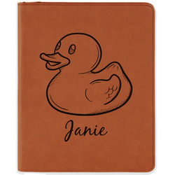 Rubber Duckie Leatherette Zipper Portfolio with Notepad - Double Sided (Personalized)