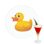 Rubber Duckie Printed Drink Topper -  2.5"